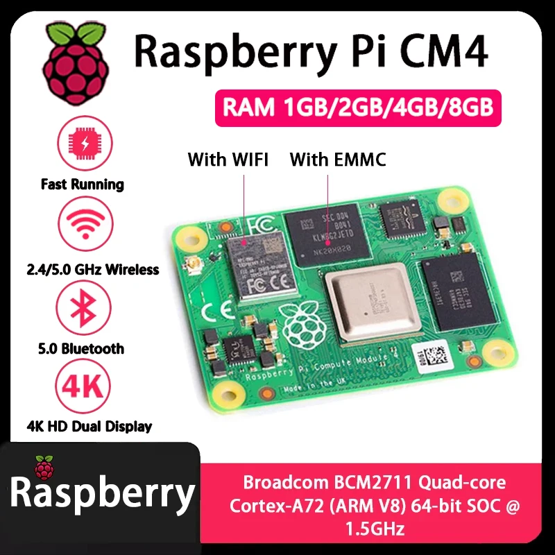 Raspberry Pi CM4 1GB/2GB/4GB/8 - Raspberry Pi Compute Module 4 8Gb 32Gb Emmc recension och pris