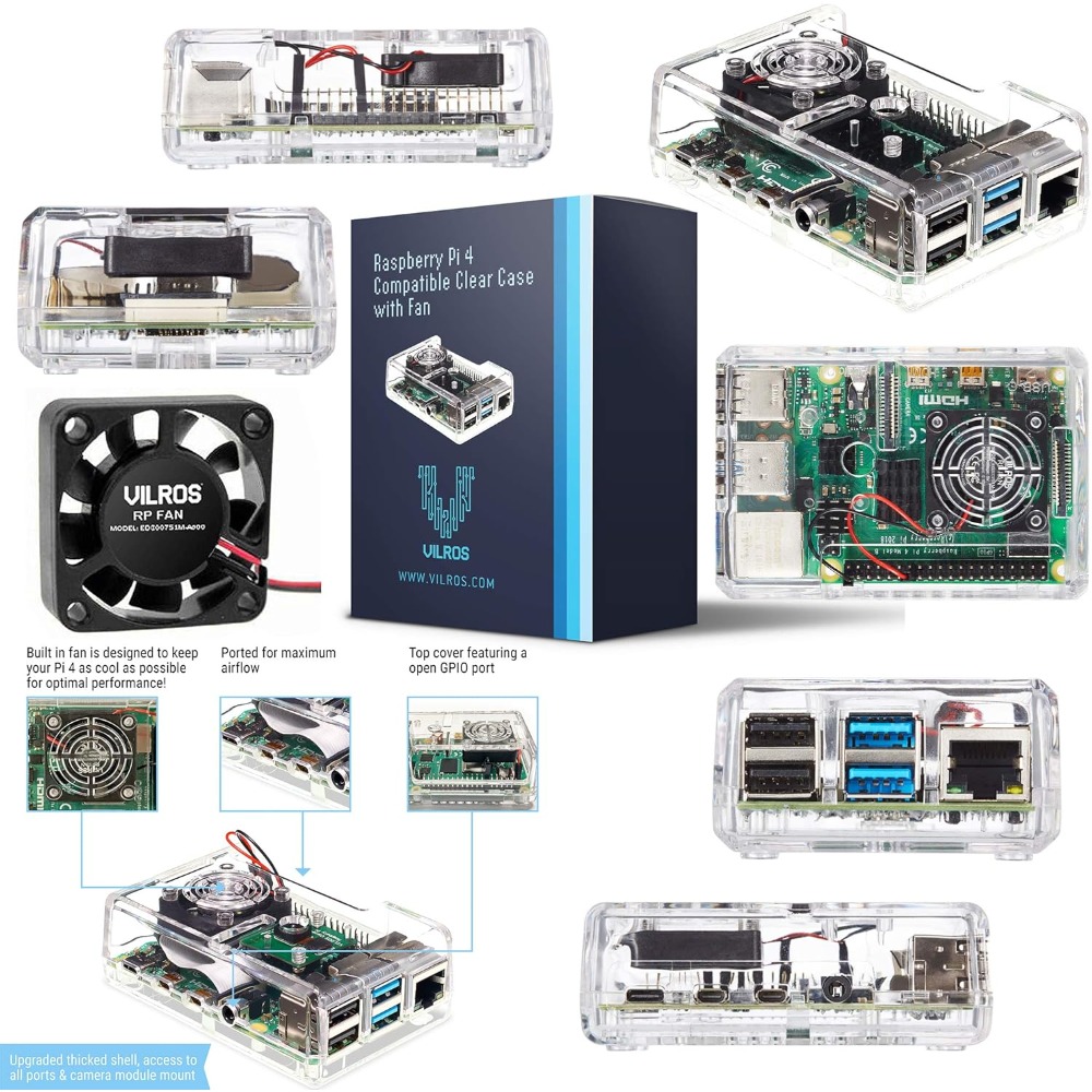 Fan Cooled ABS Case Starter Ki - Raspberry Pi 4 8Gb Ram Kit recension och pris
