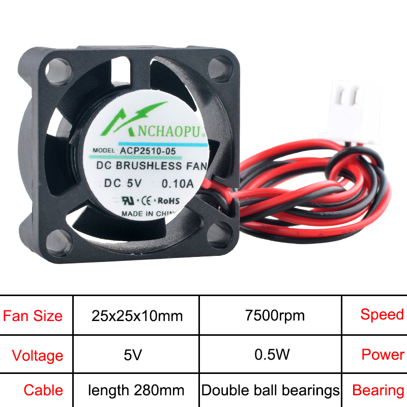 ANCHAOPU 2.5cm 25mm Fan 25x25x - Raspberry Pi Water Cooling Kit recension och pris