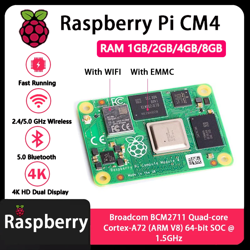 Raspberry Pi CM4 1GB/2GB/4GB/8 - Raspberry Pi Compute Module 4 8Gb 32Gb Emmc recension och pris