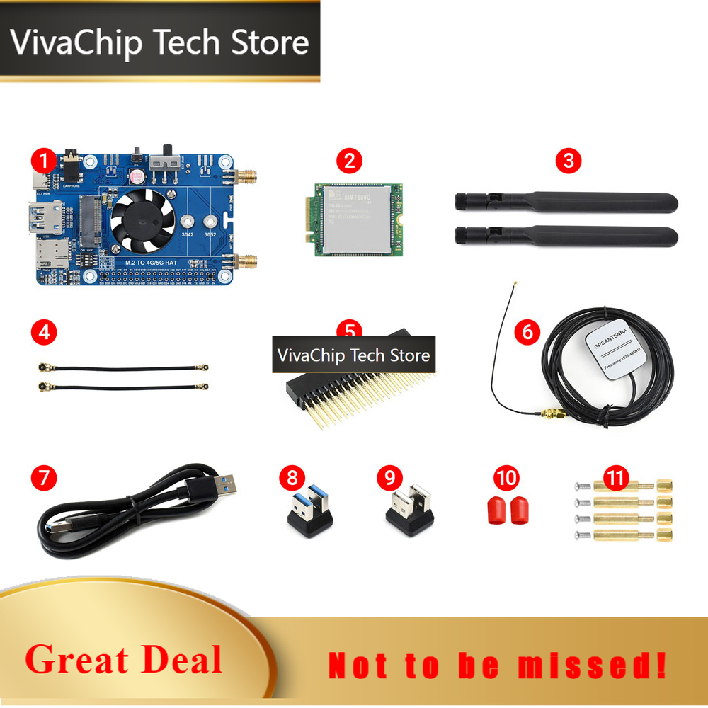 VivaChip Tech4G LTE GPS HAT Co - Raspberry Pi 4 8Gb Ram Kit recension och pris